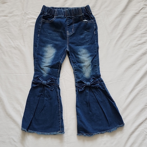 SHEIN Other - SHEIN Kids Blue Flared Jeans with Bows
